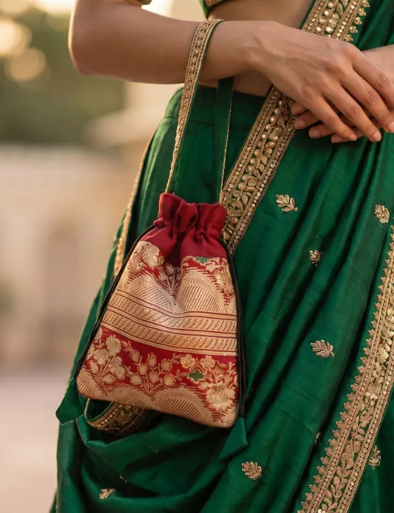 Rich woven textured Potli